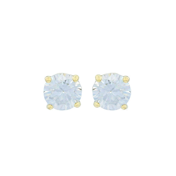 Wholesale Alloy Geometric Style Electroplated Fourclaw Single Zircon Earrings For Women