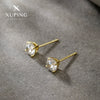 Wholesale Alloy Geometric Style Electroplated Fourclaw Single Zircon Earrings For Women