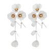 Wholesale Alloy Geometric Style Electroplated Stainless Steel Needle Flower Petals Tassel Earrings For Women