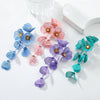 Wholesale Alloy Geometric Style Electroplated Stainless Steel Needle Flower Petals Tassel Earrings For Women