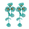 Wholesale Alloy Geometric Style Electroplated Stainless Steel Needle Flower Petals Tassel Earrings For Women