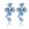 Wholesale Alloy Geometric Style Electroplated Stainless Steel Needle Flower Petals Tassel Earrings For Women