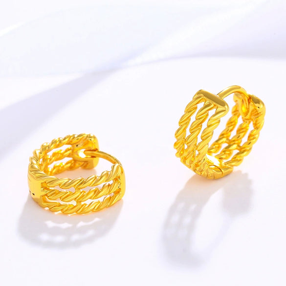 Wholesale Alloy Geometric Twist Women's Earrings With Electroplating