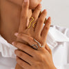 Wholesale Alloy Geometric U Shape Electroplated Ring For Women