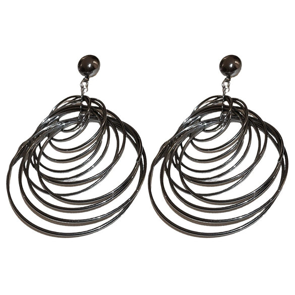Wholesale Alloy Geometric Wind Circle Earrings With High Sense And Electroplating Design For Women