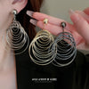 Wholesale Alloy Geometric Wind Circle Earrings With High Sense And Electroplating Design For Women