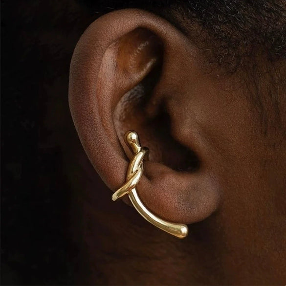 Wholesale Alloy Geometric Women's Electroplated Knotted Ear Clips
