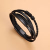 Wholesale Alloy Geometric Woven Leather Rope Bracelets For Men And Unisex With Electroplating