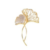 Wholesale Alloy Ginkgo Leaf Brooch For Women Electroplated Natural Style Highend Suit Accessory