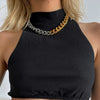 Wholesale Alloy Gold And Silver Stitching Clavicle Chain With Geometric Pattern Electroplated