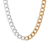 Wholesale Alloy Gold And Silver Stitching Clavicle Chain With Geometric Pattern Electroplated