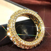 Wholesale Alloy Gold Full Diamond Round Geometric Unisex Ring Jewelry