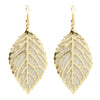 Wholesale Alloy Gold Plated Geometric Leaf Frosted Earrings For Women Simple Retro Style