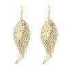 Wholesale Alloy Gold Plated Geometric Leaf Frosted Earrings For Women Simple Retro Style