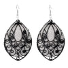 Wholesale Alloy Gold Plated Geometric Leaf Frosted Earrings For Women Simple Retro Style