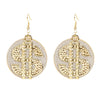 Wholesale Alloy Gold Plated Geometric Leaf Frosted Earrings For Women Simple Retro Style