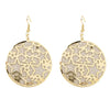 Wholesale Alloy Gold Plated Geometric Leaf Frosted Earrings For Women Simple Retro Style