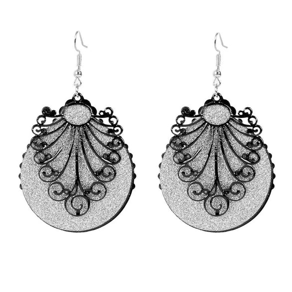 Wholesale Alloy Gold Plated Geometric Leaf Frosted Earrings For Women Simple Retro Style