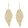 Wholesale Alloy Gold Plated Geometric Leaf Frosted Earrings For Women Simple Retro Style