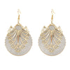 Wholesale Alloy Gold Plated Geometric Leaf Frosted Earrings For Women Simple Retro Style