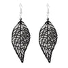 Wholesale Alloy Gold Plated Geometric Leaf Frosted Earrings For Women Simple Retro Style