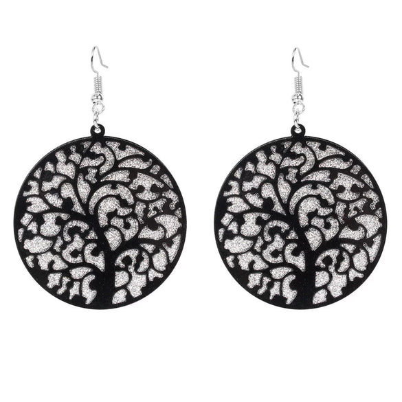 Wholesale Alloy Gold Plated Geometric Leaf Frosted Earrings For Women Simple Retro Style