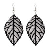 Wholesale Alloy Gold Plated Geometric Leaf Frosted Earrings For Women Simple Retro Style