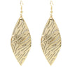 Wholesale Alloy Gold Plated Geometric Leaf Frosted Earrings For Women Simple Retro Style