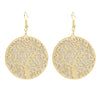 Wholesale Alloy Gold Plated Geometric Leaf Frosted Earrings For Women Simple Retro Style