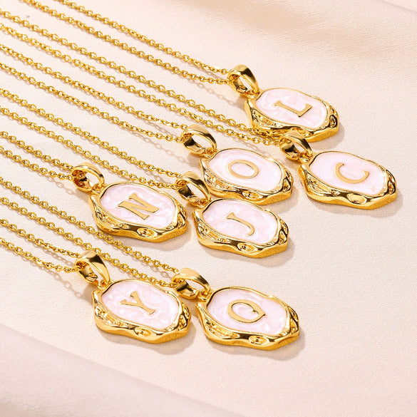 Wholesale Alloy Gold Plated Three Dimensional Letters Heart Pattern Necklace