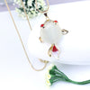 Wholesale Alloy Goldfish Pendant Necklace With O Chain Vintage Style Electroplated
