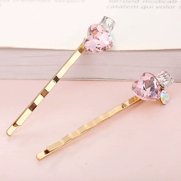 Wholesale Alloy Goldplated Geometric Crystal Hairpin For Women