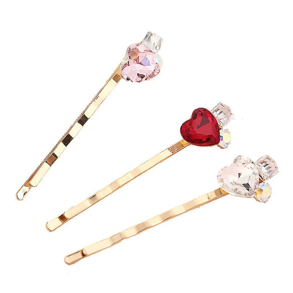 Wholesale Alloy Goldplated Geometric Crystal Hairpin For Women