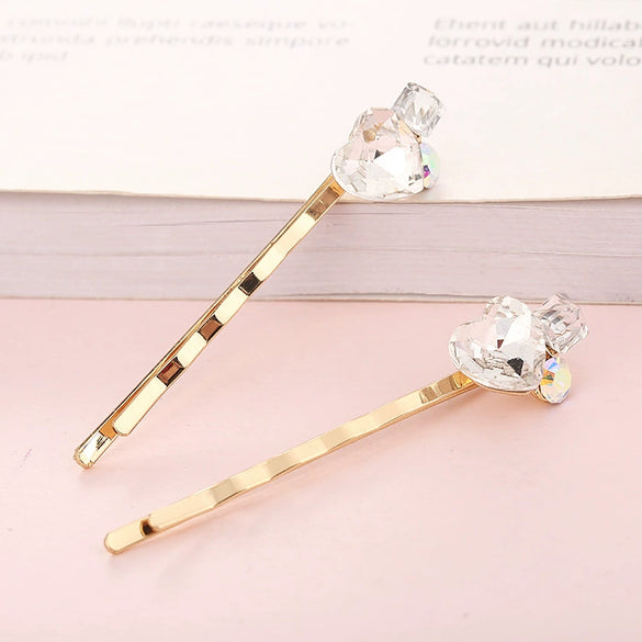 Wholesale Alloy Goldplated Geometric Crystal Hairpin For Women