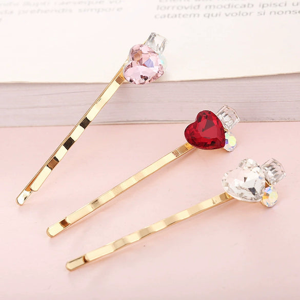 Wholesale Alloy Goldplated Geometric Crystal Hairpin For Women