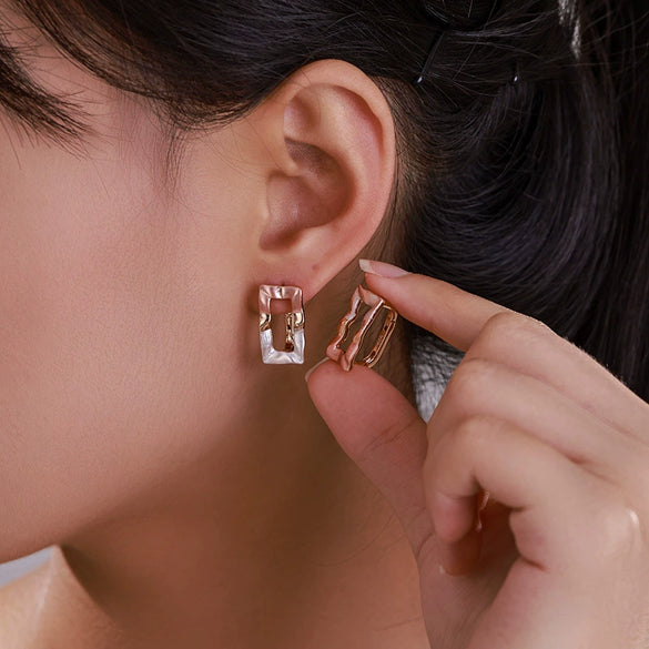 Wholesale Alloy Goldplated Geometric Square Earrings For Women