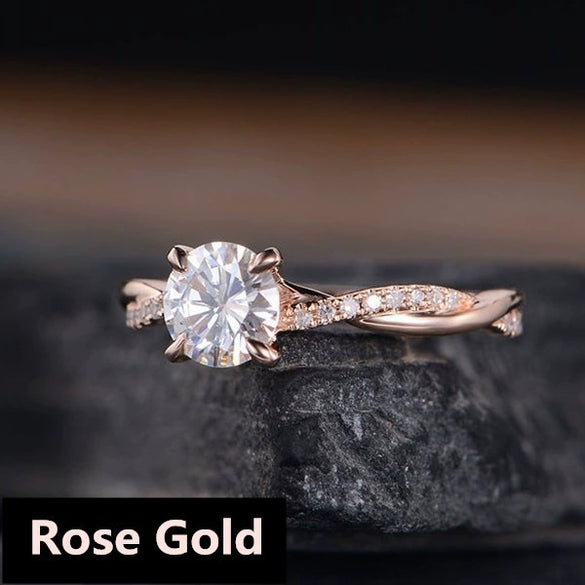 Wholesale Alloy Goldplated Inlaid Zircon Flower Ring For Women