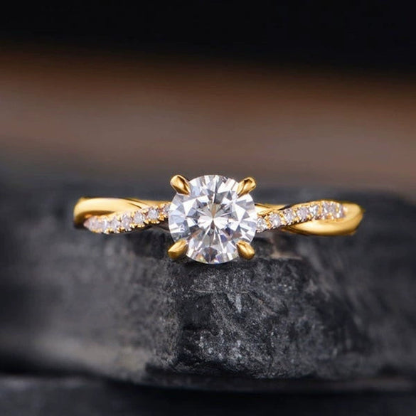 Wholesale Alloy Goldplated Inlaid Zircon Flower Ring For Women