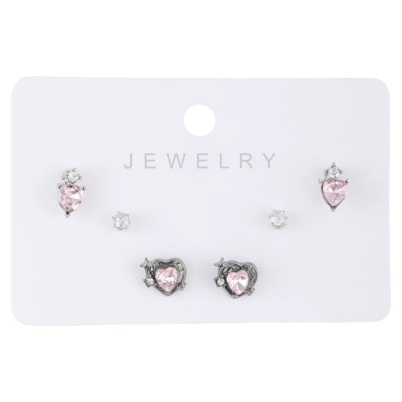 Wholesale Alloy Gothic Fashion Electroplated Geometric Butterfly Rhinestone Heart Earrings For Women