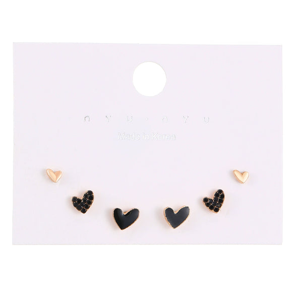 Wholesale Alloy Gothic Fashion Electroplated Geometric Butterfly Rhinestone Heart Earrings For Women