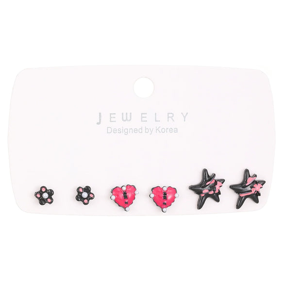 Wholesale Alloy Gothic Fashion Electroplated Geometric Butterfly Rhinestone Heart Earrings For Women