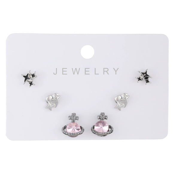 Wholesale Alloy Gothic Fashion Electroplated Geometric Butterfly Rhinestone Heart Earrings For Women