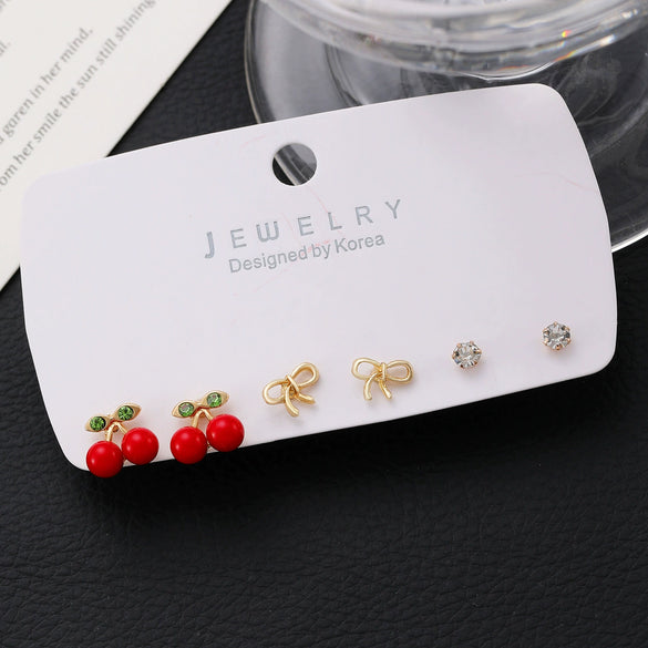 Wholesale Alloy Gothic Fashion Electroplated Geometric Butterfly Rhinestone Heart Earrings For Women