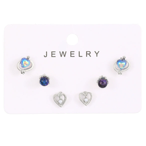 Wholesale Alloy Gothic Fashion Electroplated Geometric Butterfly Rhinestone Heart Earrings For Women