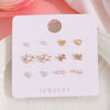 Wholesale Alloy Gothic Fashion Electroplated Geometric Butterfly Rhinestone Heart Earrings For Women