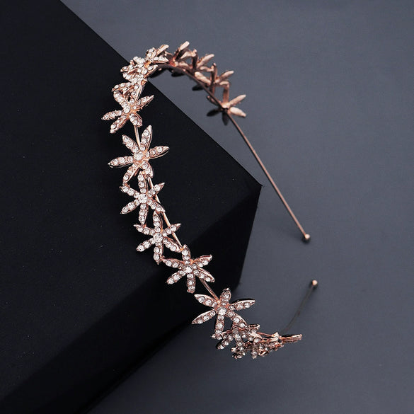 Wholesale Alloy Hairband For Women With Stars Rhinestone Pattern And Electroplating Treatment Suitable For Daily Travel