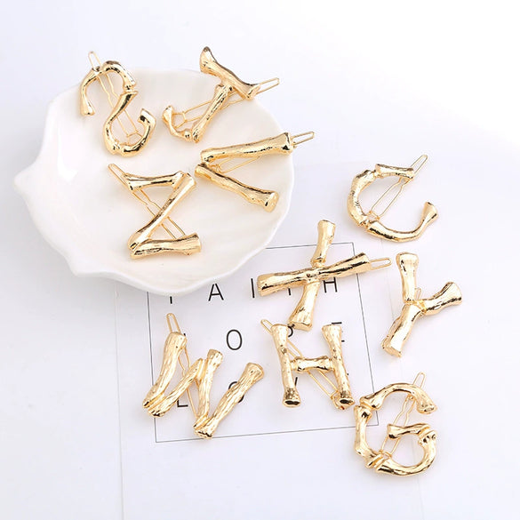 Wholesale Alloy Hairpin With Goldplated Letter And Plaid Pattern Popular Frog Clip Jewelry For Women