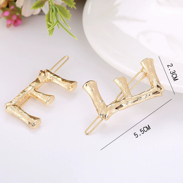 Wholesale Alloy Hairpin With Goldplated Letter And Plaid Pattern Popular Frog Clip Jewelry For Women
