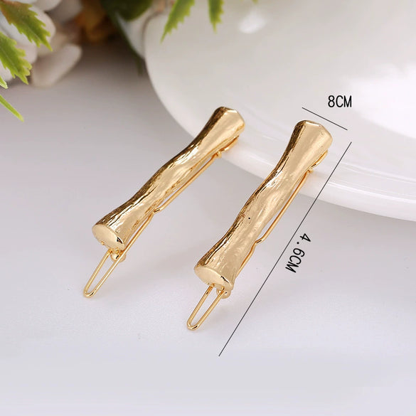 Wholesale Alloy Hairpin With Goldplated Letter And Plaid Pattern Popular Frog Clip Jewelry For Women