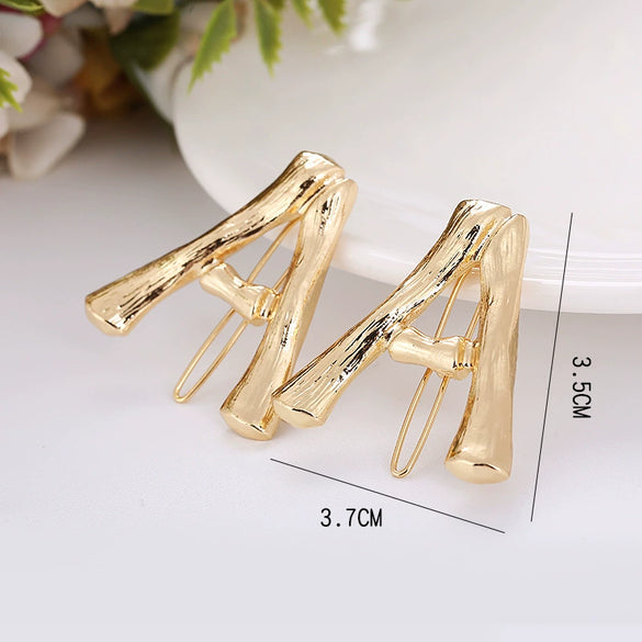 Wholesale Alloy Hairpin With Goldplated Letter And Plaid Pattern Popular Frog Clip Jewelry For Women